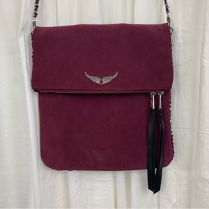 Zadig & Voltaire Rockson Suede Crossbody Bag in Plum Open to Offers